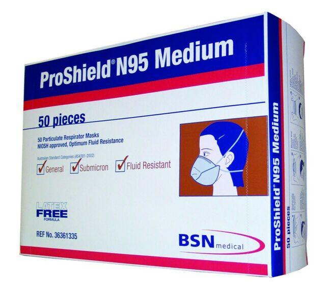 Face Mask - Proshield Medical N95 Face Masks Medium BOX 50PCs