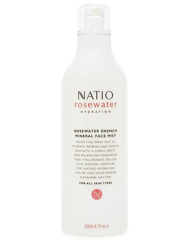 Natio Rosewater Hydration Drench Mineral Face Mist 200mL