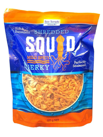 Sea Temple Dried Shredded Squid Jerky Mild Spicy 320g