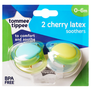 Tommee Tippee To Comfort and Soothe Cherry Latex Soothers 0-6 Months 2 Pack