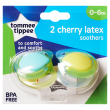 Load image into Gallery viewer, Tommee Tippee To Comfort and Soothe Cherry Latex Soothers 0-6 Months 2 Pack