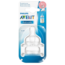 Load image into Gallery viewer, AVENT Airflex Silicone Nipple Variable Flow Bottle Teat 3M+ 2PK