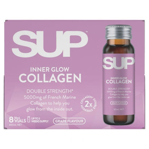 SUP Inner Glow Collagen Double Strength 5000mg French Marine 8 x 50mL Vials (expiry 8/9/25)