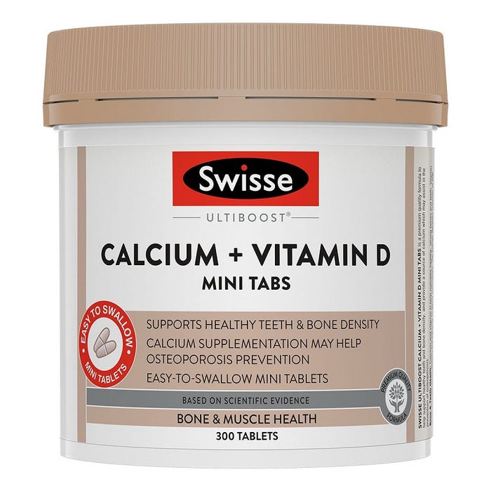 Swisse Ultiboost Calcium + Vitamin D Mini Tabs 300 Tablets