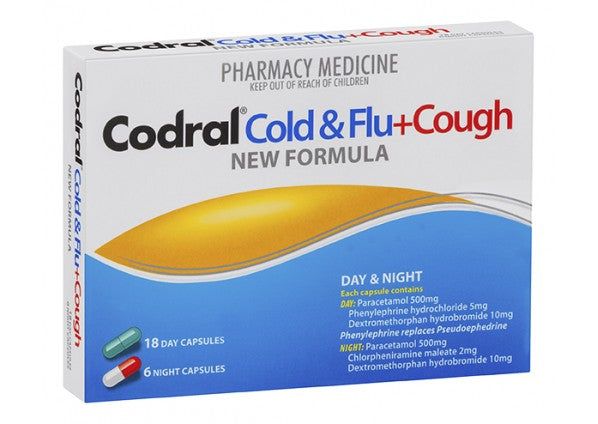 Codral PE Cold & Flu + Cough Day & Night 24 Capsules (Limit ONE per Order)