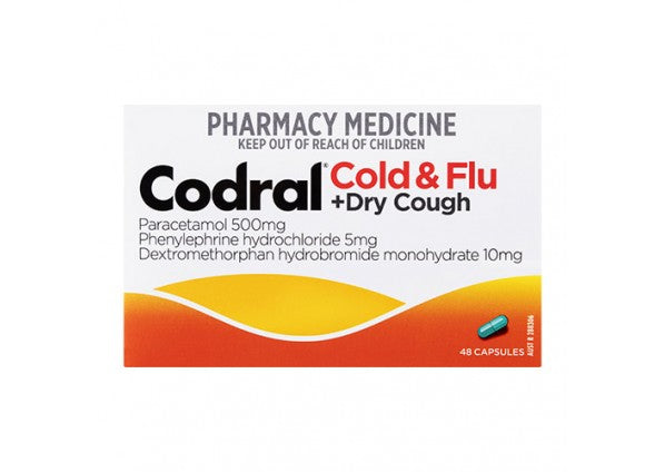 Codral PE Cold & Flu + Dry Cough 48 Capsules (Limit ONE per Order)