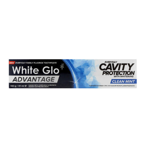 White Glo Advantage Whitening Toothpaste Clean Mint 140g