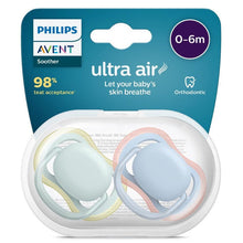 Load image into Gallery viewer, Avent Ultra Air Soother 0-6 Months 2 Pack (Colours and Designs may vary)