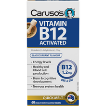 Load image into Gallery viewer, Caruso&#39;s Natural Health Vitamin B12 Activated 1200mcg 60 Quick MELT Tablets