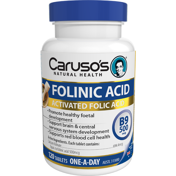 Caruso's Natural Health Folinic Acid 500mcg (B9) 120 Tablets