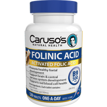 Load image into Gallery viewer, Caruso&#39;s Natural Health Folinic Acid 500mcg (B9) 120 Tablets