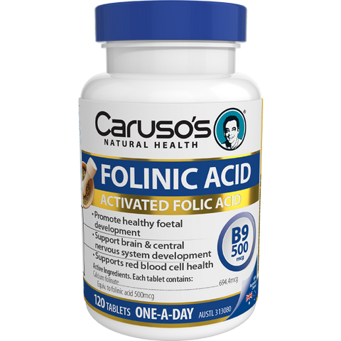 Caruso's Natural Health Folinic Acid 500mcg (B9) 120 Tablets