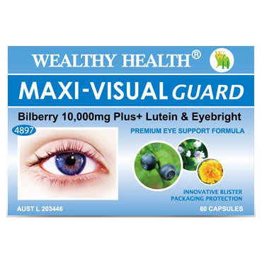 Wealthy Health Maxi-Visual Guard Bilberry 10000mg Plus 60 Capsules (ships June )
