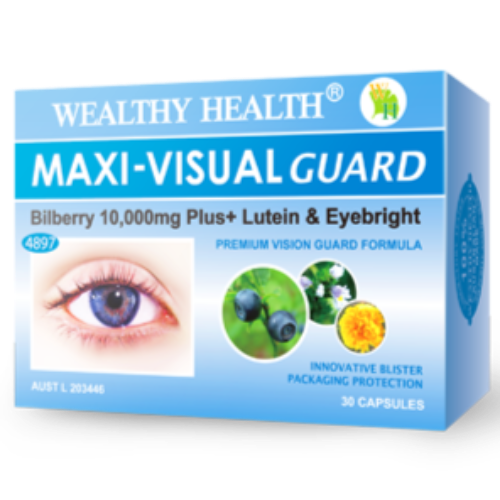 Wealthy Health Maxi Visual Guard Bilberry 10000mg Plus 30 Capsules