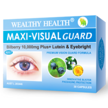Load image into Gallery viewer, Wealthy Health Maxi Visual Guard Bilberry 10000mg Plus 30 Capsules