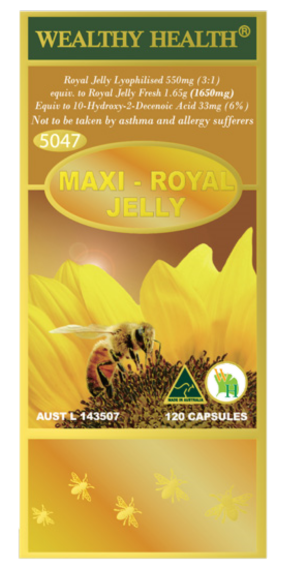 Wealthy Health Maxi Royal Jelly 1650mg 120 Capsules